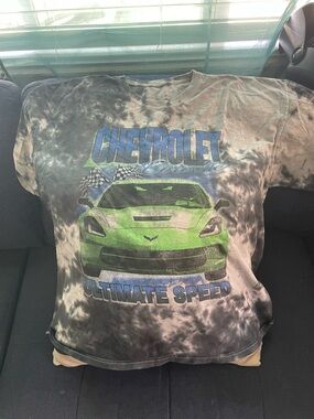 Corvette Adult Tie-Dye T-Shirt in Grey. Size 2XL